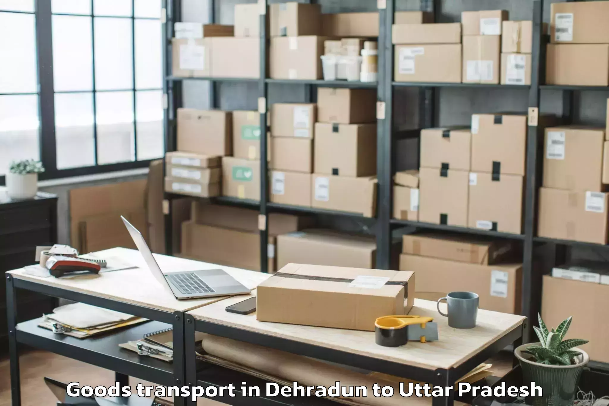 Trusted Dehradun to Dhanaura Goods Transport